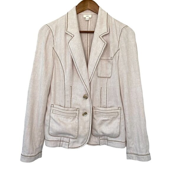 J. Jill linen &  cotton blazer, fitted, unlined, business casual - Picture 1 of 12